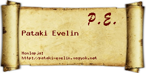 Pataki Evelin névjegykártya
